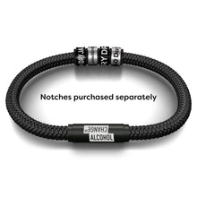 Load image into Gallery viewer, Alcohol Change UK Cord NOTCH Bracelet - Black