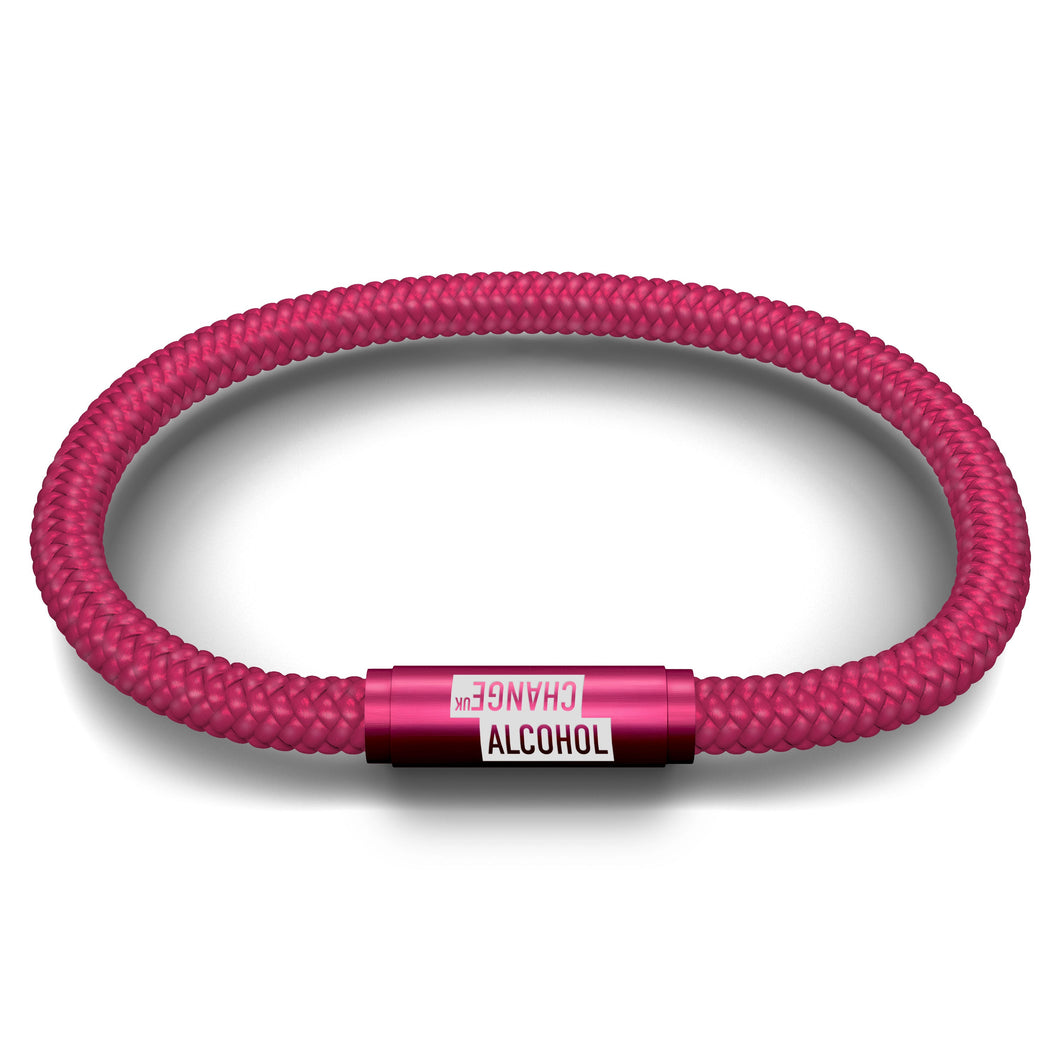 Alcohol Change UK OceanYarn NOTCH Bracelet - Hot Pink