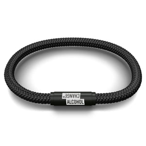 Alcohol Change UK Cord NOTCH Bracelet - Black